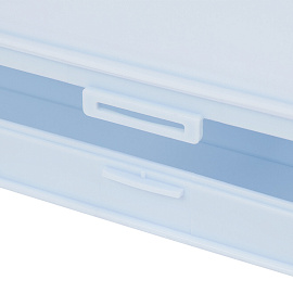 Пенал пластиковый BRAUBERG, пастельный голубой, С НАКЛЕЙКАМИ, 21х9х3 см, 272272