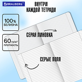 Тетради предметные, КОМПЛЕКТ 5 ПРЕДМЕТОВ, 48 л., SoftTouch, BRAUBERG "РИТМ", 405187