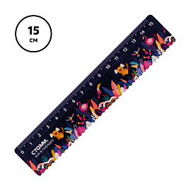 Линейка 15см СТАММ "Тропики", пластиковая, с волнистым краем, европодвес фото Линейка 15см СТАММ "Тропики", пластиковая, с волнистым краем, европодвес