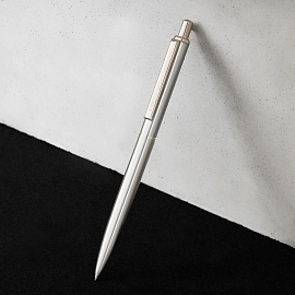 Ручка шариковая Luxor "Cosmic" синяя, 1,0мм, корпус хром, кнопочный механизм, футляр