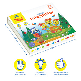 Пластилин Мульти-Пульти "Енот в сказке", 12 цветов, 120г, картон фото Пластилин Мульти-Пульти "Енот в сказке", 12 цветов, 120г, картон