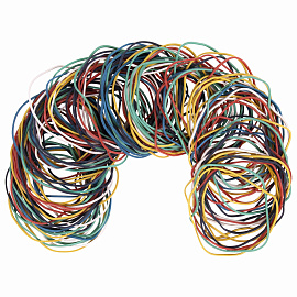 Резинки банковские универсальные диаметром 60 мм, STAFF 100 г, цветные, натуральный каучук, 440118