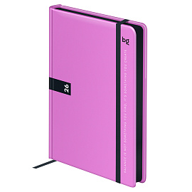 Ежедневник датированный 2026, А6, 7БЦ BG"Monochrome. Mulberry", розовый, soft touch
