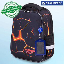 Ранец BRAUBERG FIT, 2 отделения, "Keep out", 38х27х14 см, 270617