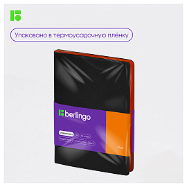 Ежедневник недатированный, В6, 136л., кожзам, Berlingo "Fuze", цветной срез, черный фото Ежедневник недатированный, В6, 136л., кожзам, Berlingo "Fuze", цветной срез, черный