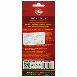 Карандаши акварельные Koh-i-Noor Mondeluz шестигранные 24 цвета в наборе