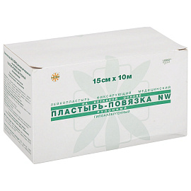 Пластырь-повязка рулонная LEIKO 15х1000 см, нетканая основа, 132826