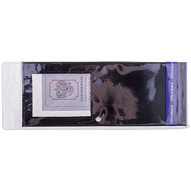 Обложка для удостоверения с окном OfficeSpace черная, кожа