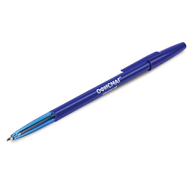 Ручка шариковая ОФИСМАГ "Офисная", СИНЯЯ, корпус синий, узел 1 мм, линия письма 0,5 мм, 141117