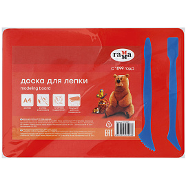 Доска для лепки Гамма, А4+2 стека, пластик, красный