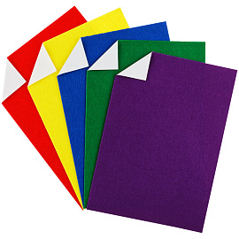 Фетр ArtSpace, А4, 5л., 5цв., 2мм, самоклеящийся