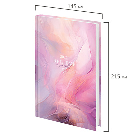 Ежедневник датированный 2026 145х215 мм, А5, STAFF, ламинированная обложка, "Delicate", 117330