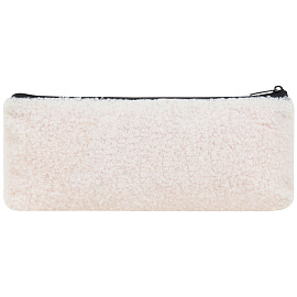 Пенал ЮНЛАНДИЯ, 1 отделение, плюш, "Smiley face", белый, 22х8x3 см, 272269