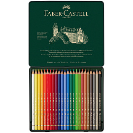 Карандаши цветные художественные Faber-Castell "Polychromos", 24цв., заточен., метал. коробка