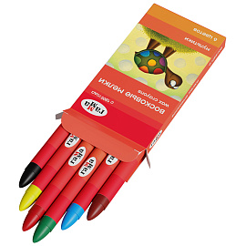 Мелки восковые Гамма Мультики круглые 6 цветов