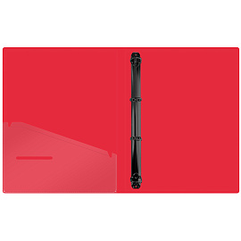 Папка на 4 кольцах Berlingo "Soft Touch", 24мм, 700мкм, красная, D-кольца, с внутр. карманом