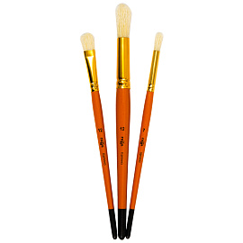 Набор кистей Гамма Классические щетина 3 штуки (плоская, круглая)