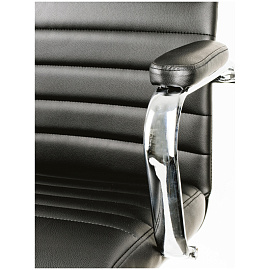 Кресло руководителя Helmi HL-E25 "Intelligent", экокожа черная, подголовник, хром