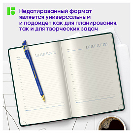Ежедневник недатированный, А5, 160л., кожзам, Berlingo "Vivella Prestige", зеленый фото Ежедневник недатированный, А5, 160л., кожзам, Berlingo "Vivella Prestige", зеленый