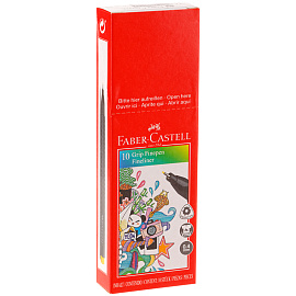 Ручка капиллярная (линер) FABER-CASTELL "Grip Finepen", ЧЕРНАЯ, трехгранная, корпус черный, 0,4 мм, 151699