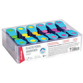 Точилка пластиковая Berlingo "Hybrid" 1 отверстие, контейнер, ассорти фото Точилка пластиковая Berlingo "Hybrid" 1 отверстие, контейнер, ассорти