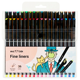 Набор капиллярных ручек MESHU 36цв., 0,4мм, европодвес фото Набор капиллярных ручек MESHU 36цв., 0,4мм, европодвес