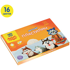 Пластилин Мульти-Пульти "Енот на Аляске", 16 цветов, 240г, со стеком, картон фото Пластилин Мульти-Пульти "Енот на Аляске", 16 цветов, 240г, со стеком, картон