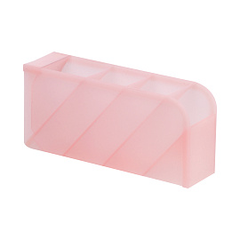 Настольная подставка MESHU, 4 отделения, пластиковая, тонированная розовая фото Настольная подставка MESHU, 4 отделения, пластиковая, тонированная розовая