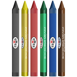 Мелки восковые Гамма Классические трехгранные 6 цветов