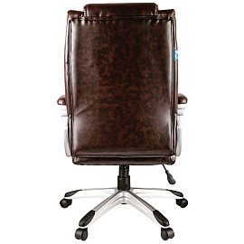 Кресло руководителя Helmi HL-E09 "Capital", экокожа коричневая