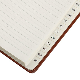 Телефонная книга А5, 80л., кожзам, BG "Nebraska. Brown", с вырубкой