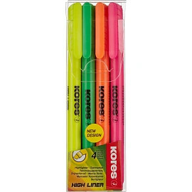 Набор текстовыделителей Kores (толщина линии 0.5-3.5 мм, 4 цвета)
