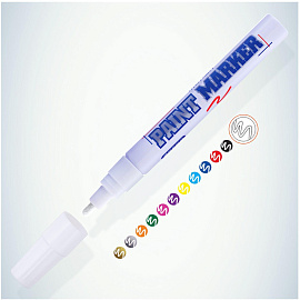 Маркер промышленный лаковый MunHwa PM-05 белый 2-4 мм фото Маркер промышленный лаковый MunHwa PM-05 белый 2-4 мм