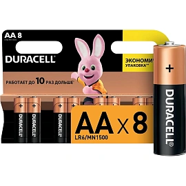 Батарейка АА пальчиковая Duracell (8 штук в упаковке)