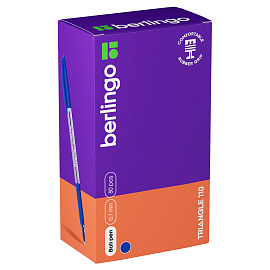 Ручка шариковая Berlingo "Triangle 110" синяя, 0,7мм, трехгран., грип