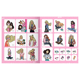 Раскраска с наклейками А5, 16 стр., ТРИ СОВЫ "Наклей и раскрась. Барби