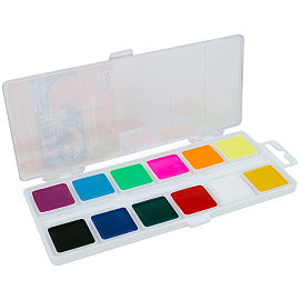 Краски акварельные Гамма Оранжевое солнце медовые с флуоресцентным эффектом 12 цветов