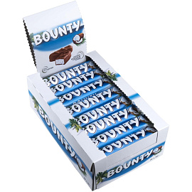Шоколадный батончик Bounty 55 г, 409456