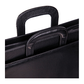 Портфель OfficeSpace "Irena", кожзам, черный, 2 отделения, молния, задвиг. ручки фото Портфель OfficeSpace "Irena", кожзам, черный, 2 отделения, молния, задвиг. ручки