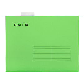 Подвесные папки А4 (350х240 мм) до 80 л., КОМПЛЕКТ 10 шт., зеленые, картон, STAFF, 270929