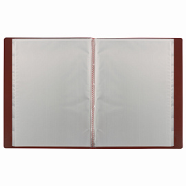 Папка 40 вкладышей BRAUBERG "Office", красная, 0,6 мм, 271328