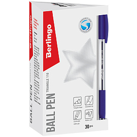 Ручка шариковая Berlingo "Triangle 110" синяя, 0,7мм, трехгран., грип