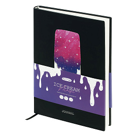 Ежедневник недатированный, А5, 136л., кожзам, MESHU "Magic. Ice cream", тон. блок, аппликация с анимированным изображением, закладка-ляссе