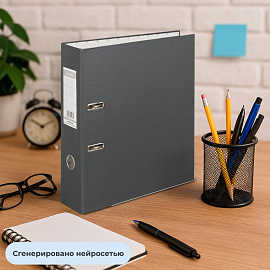 Папка-регистратор Bantex (Attache Selection) Economy Plus 80 мм серая бумвинил/бумага с защитным уголком