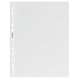 Папка-вкладыш с перфорацией (файл) СТАММ А4, 45мкм, матовая фото Папка-вкладыш с перфорацией (файл) СТАММ А4, 45мкм, матовая