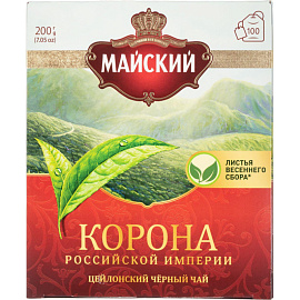 Чай черный Майский Корона Российской Империи 100 пакетиков