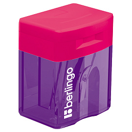 Точилка пластиковая Berlingo "Fuze" 1 отверстие, контейнер, ассорти фото Точилка пластиковая Berlingo "Fuze" 1 отверстие, контейнер, ассорти