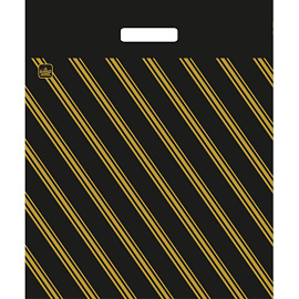 Пакет полиэтиленовый черный 40х47 см с вырубной ручкой (50 штук в упаковке)