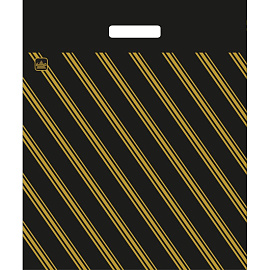 Пакет полиэтиленовый черный 40х47 см с вырубной ручкой (50 штук в упаковке)