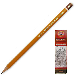 Карандаш чернографитный 2H Koh-I-Noor 1500 заточенный шестигранный фото Карандаш чернографитный 2H Koh-I-Noor 1500 заточенный шестигранный